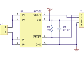 ACS711EX Current Sensor - Schematic